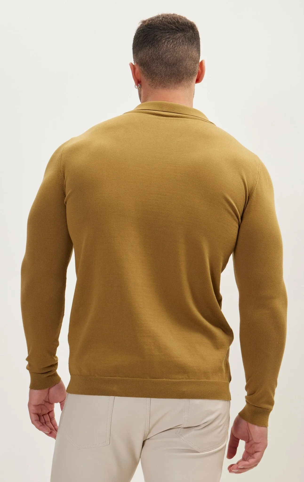 Johnny-Collar Sweater Polo - Pistachio