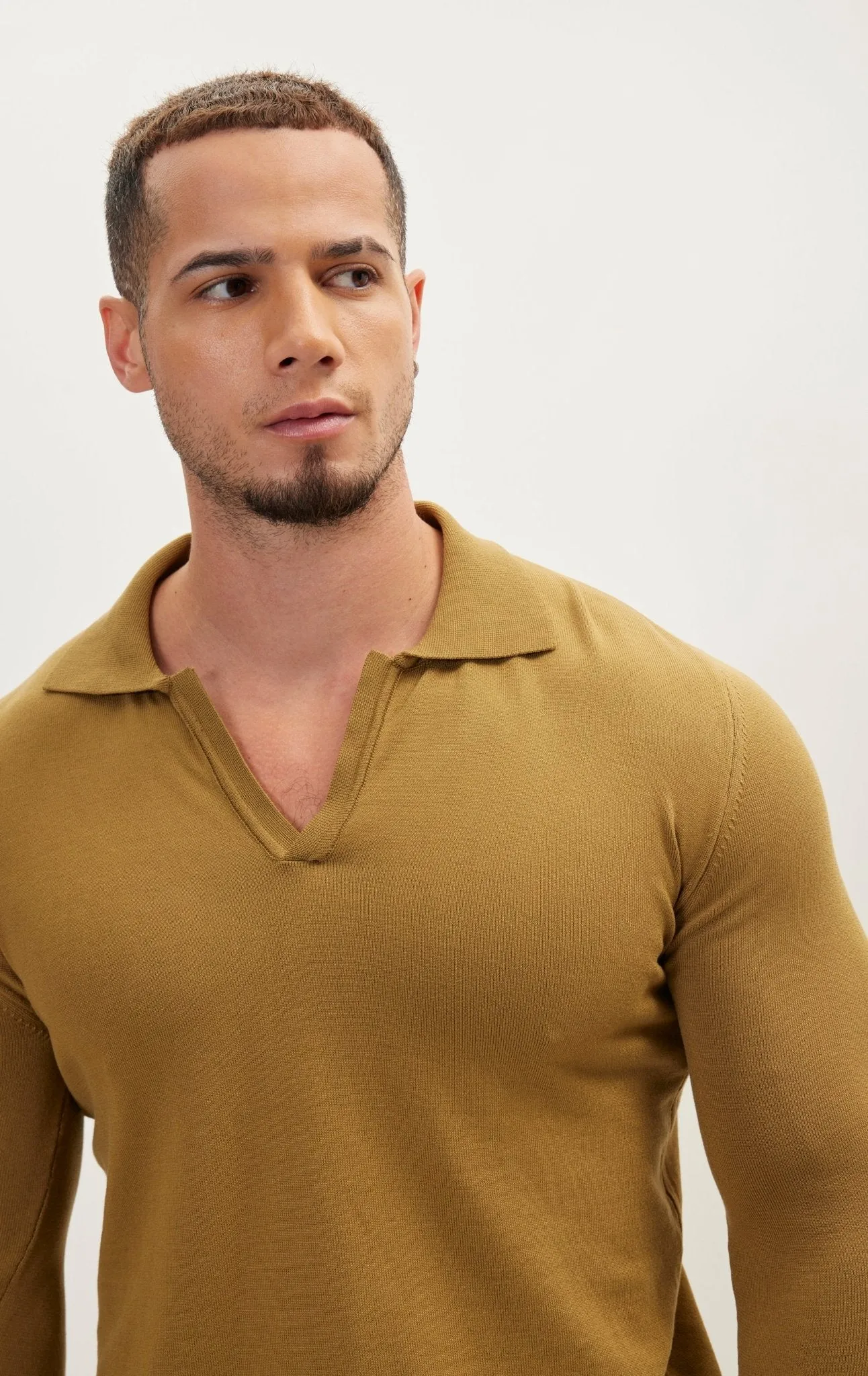 Johnny-Collar Sweater Polo - Pistachio