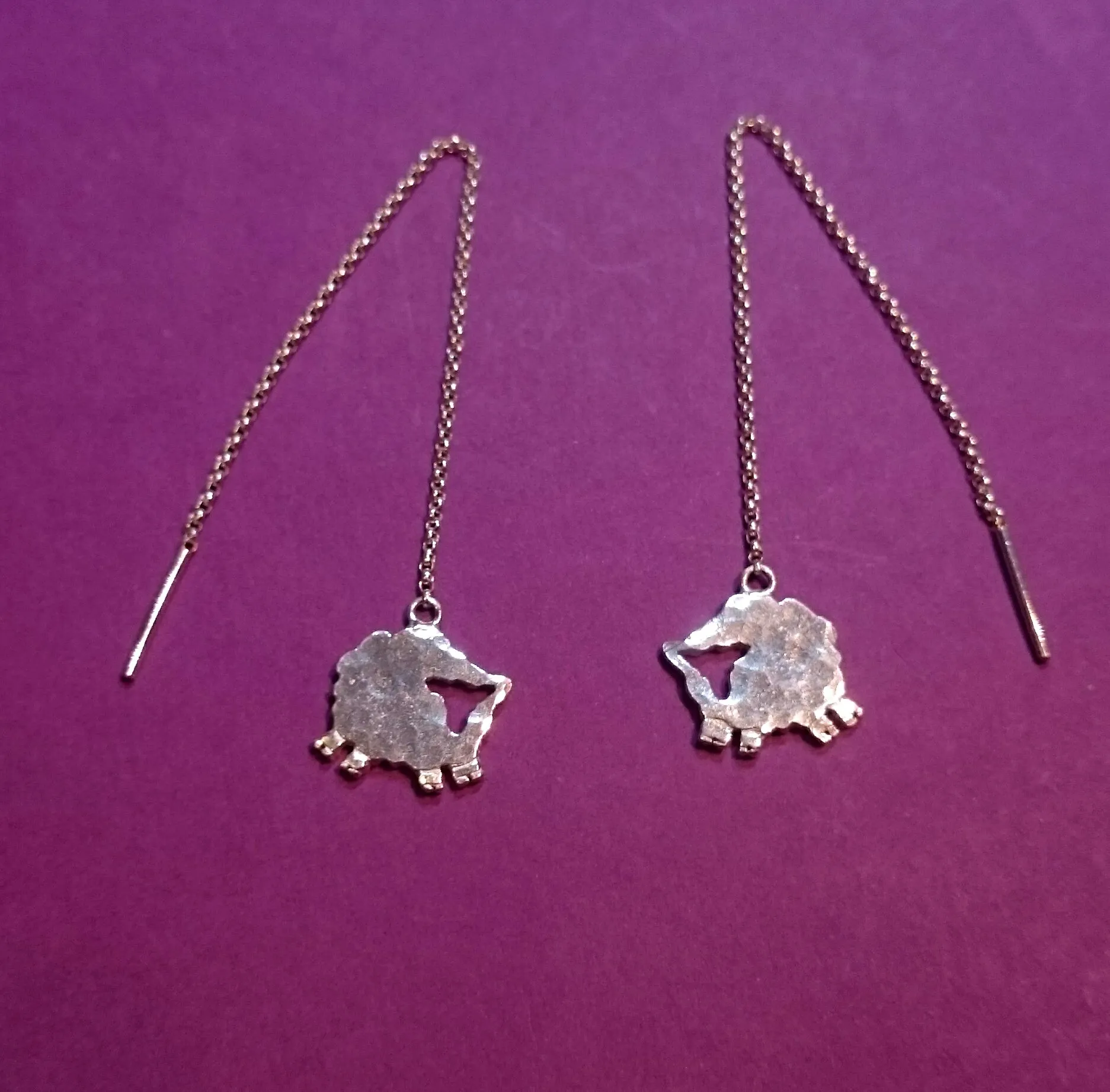 Jumping for Joy Sheep Pull Through Earrings