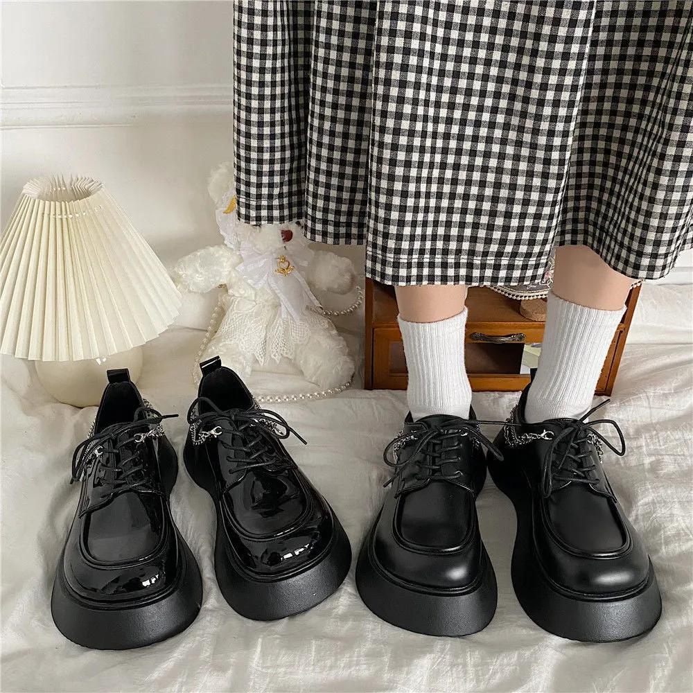 Kawaii Lolita shoes new cute Platform Japanese JK school uniform shoes fashion chain Loafers college girls punk Mary Jane shoes