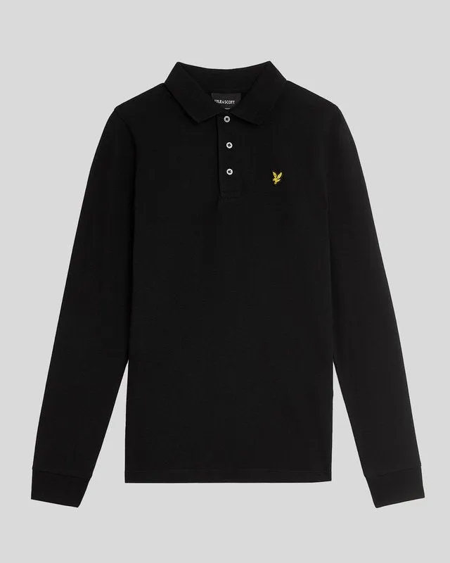 Kids Long Sleeve Plain Polo Shirt