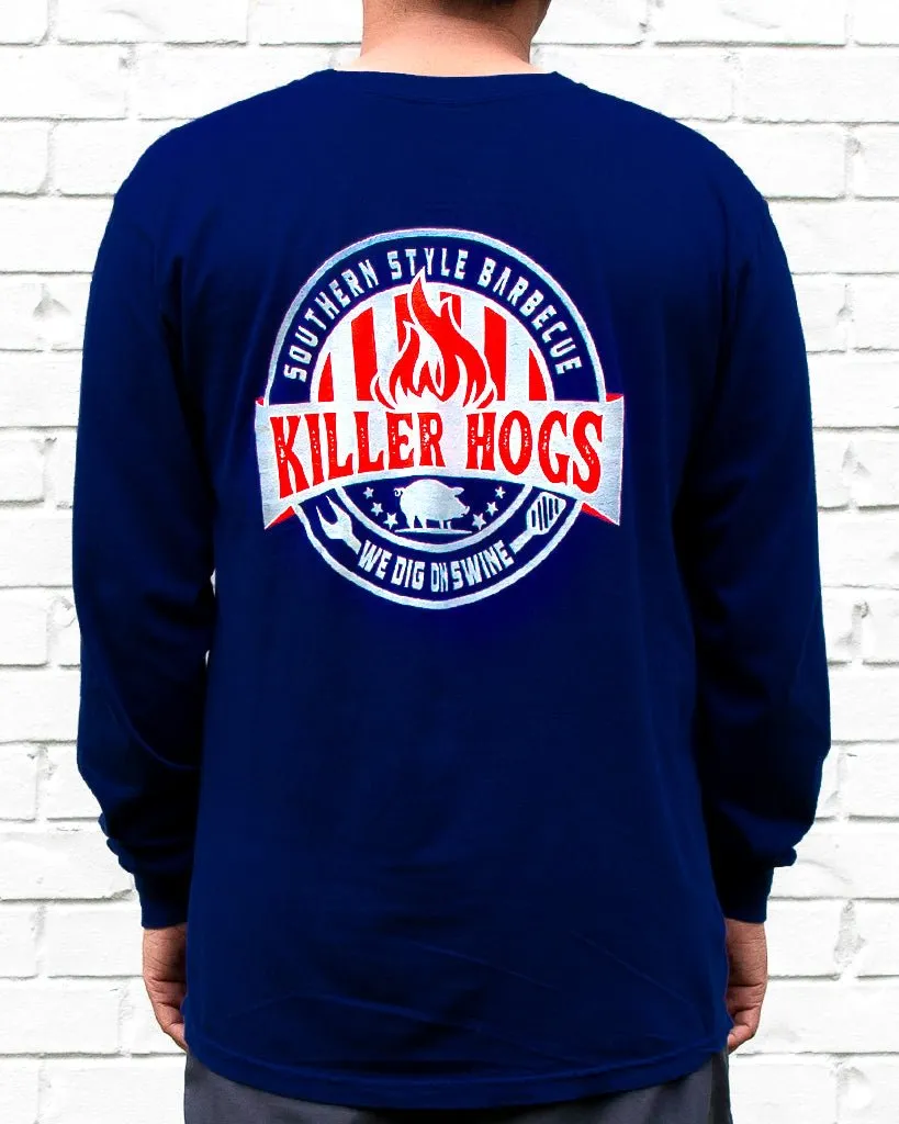 Killer Hogs Navy Long Sleeve T-Shirt