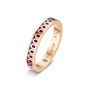 L'Arc de DAVIDOR Ring PM, 18k Rose Gold with Aubergine Lacquered Ceramic