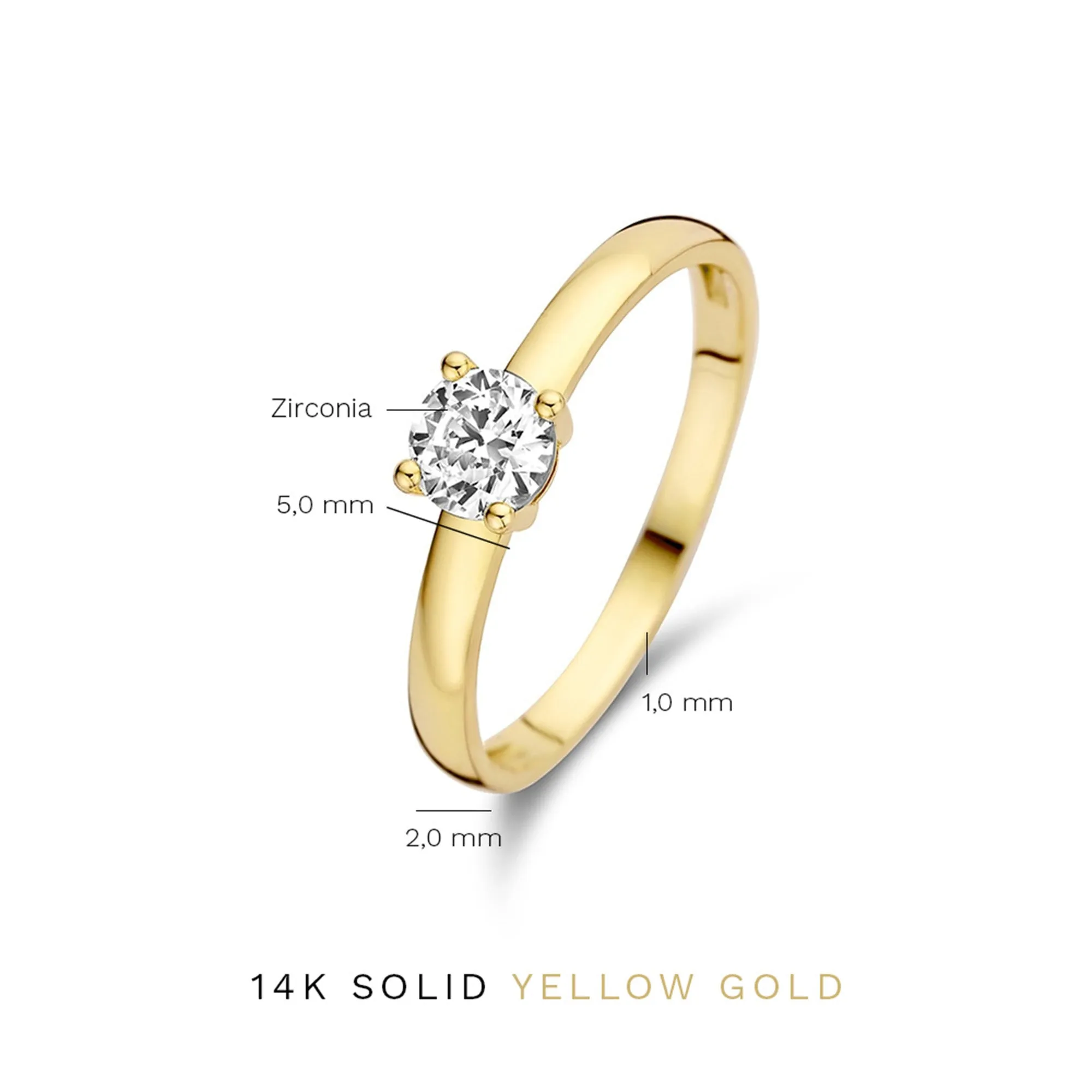 Le Marais Soleil 14 karat gold ring with zirconia stone