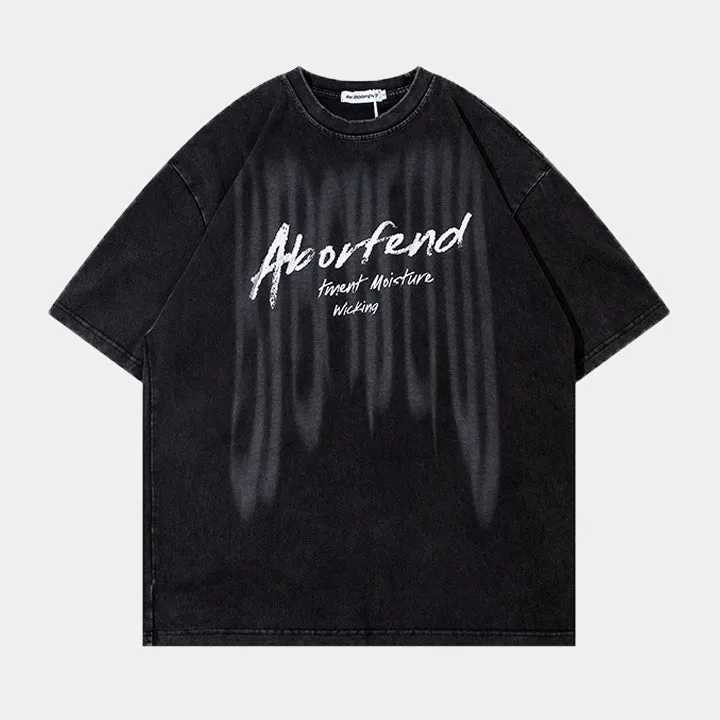 Letter Wash | Y2K Inspired Oversized Graphic T-Shirt