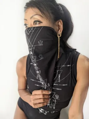 Lunar print bandana mask