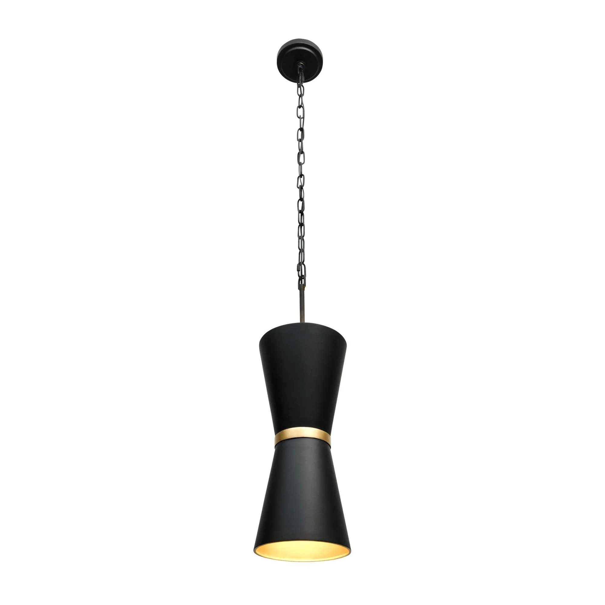 Mad Hatter 390P02MBFG 2-Light Pendant Light - Matte Black/French Gold