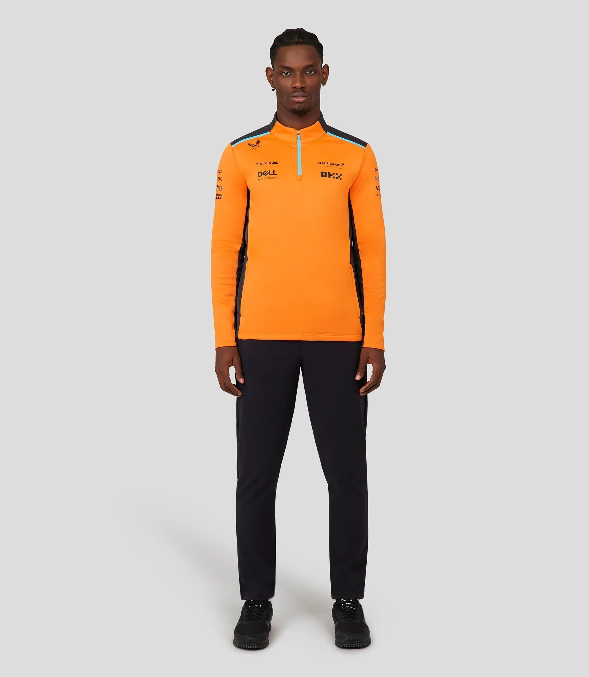 MCLAREN HEREN  SHIRT MET ¼ RITS - PAPAYA ORANJE