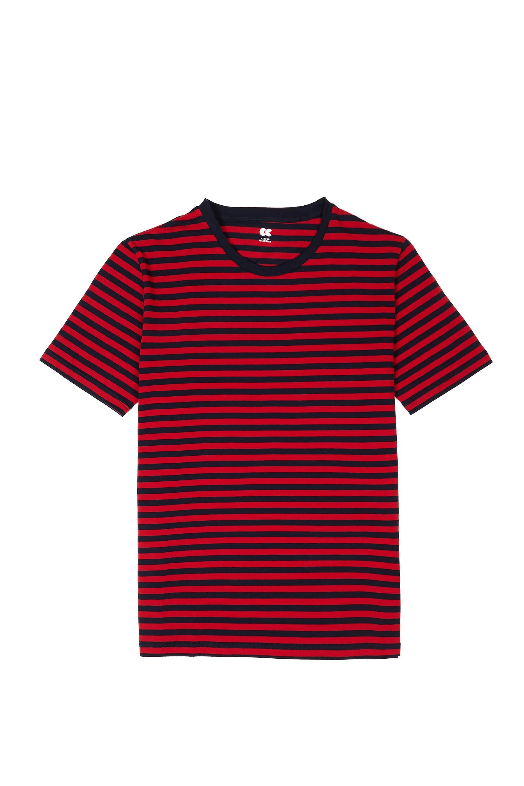 Men's Short Sleeve Stripe T Shirt Navy/Red