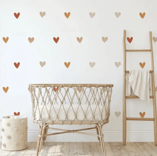 Mini Watercolor Hearts Wall Decals