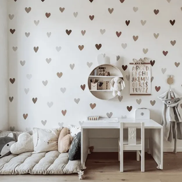 Mini Watercolor Hearts Wall Decals