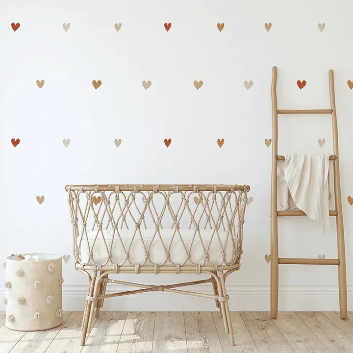 Mini Watercolor Hearts Wall Decals