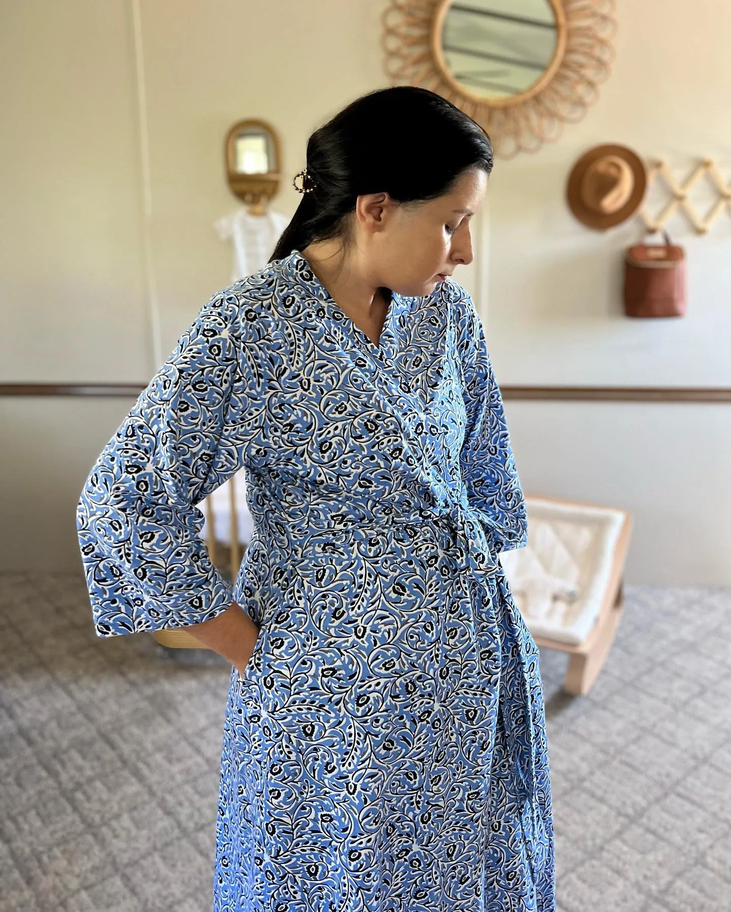 Natalia Robe & Navy 3 in 1 Labor Gown Set