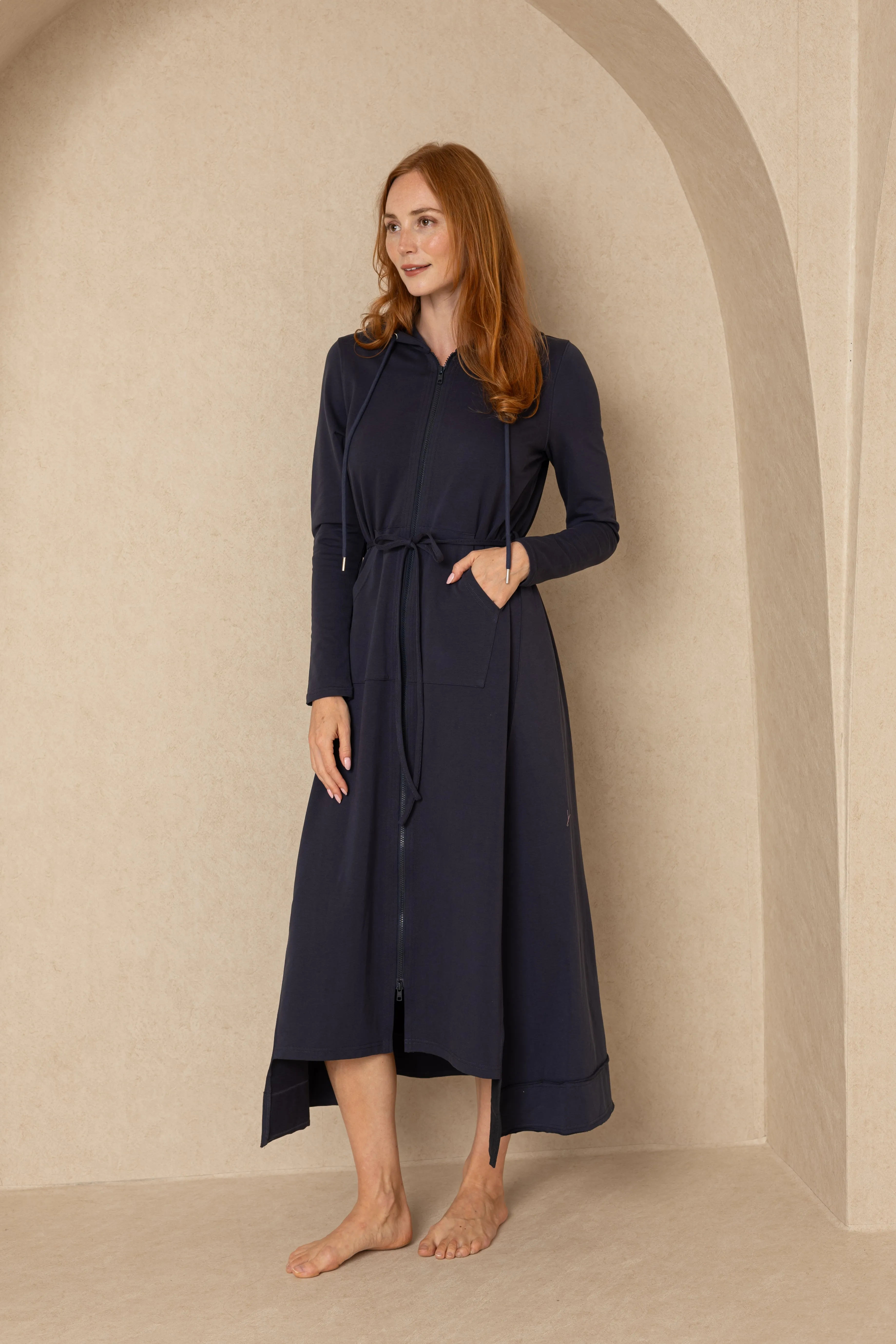 Navy Maxi Sweatshirt Dress