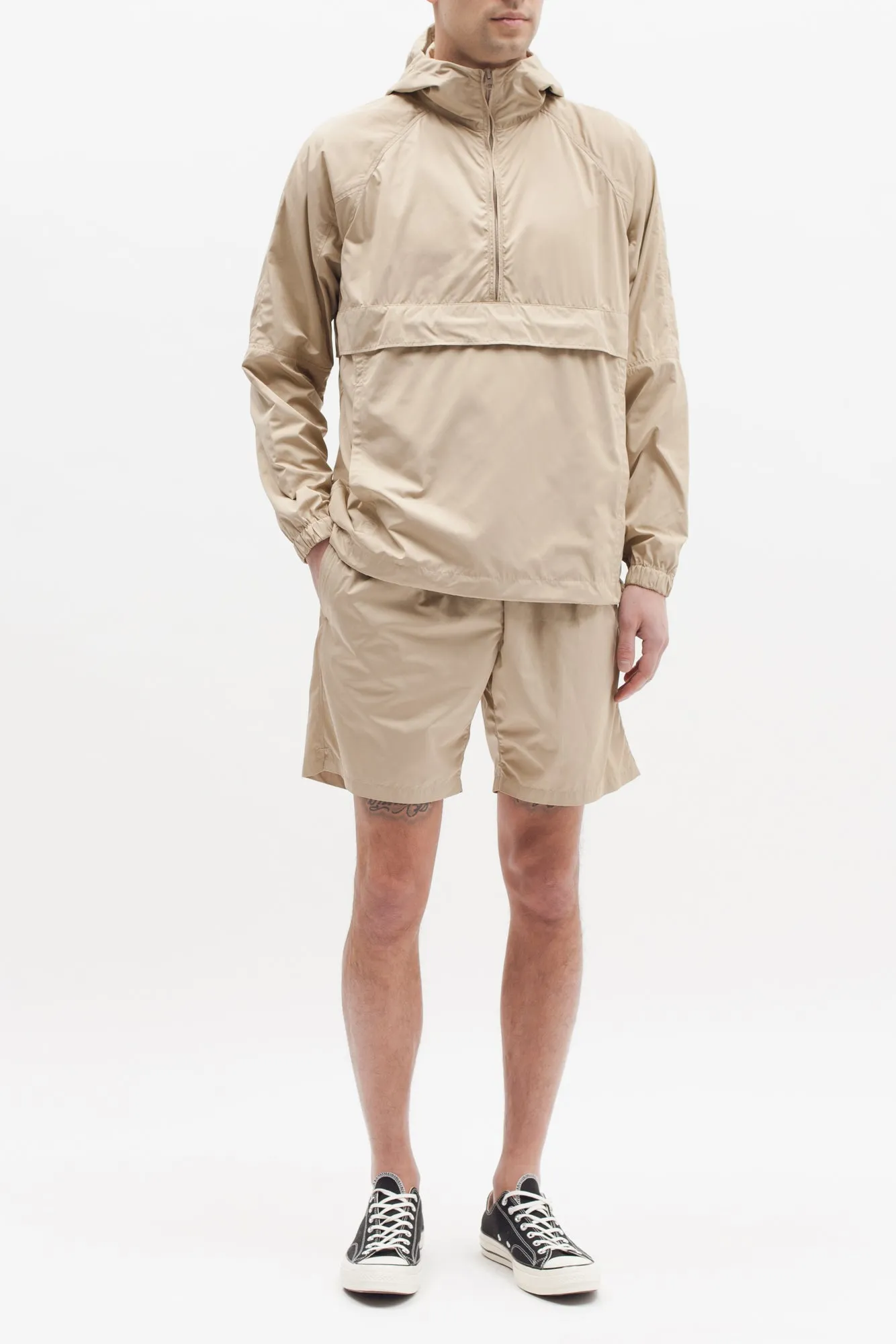 Nylon Popover Jacket - Beige