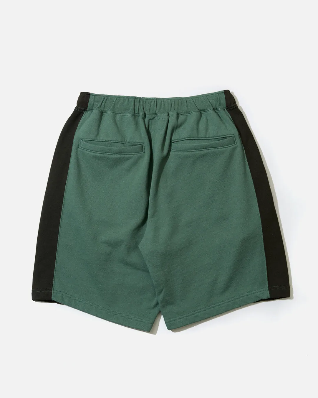 Paneled Two Tone Jog Shorts - Green