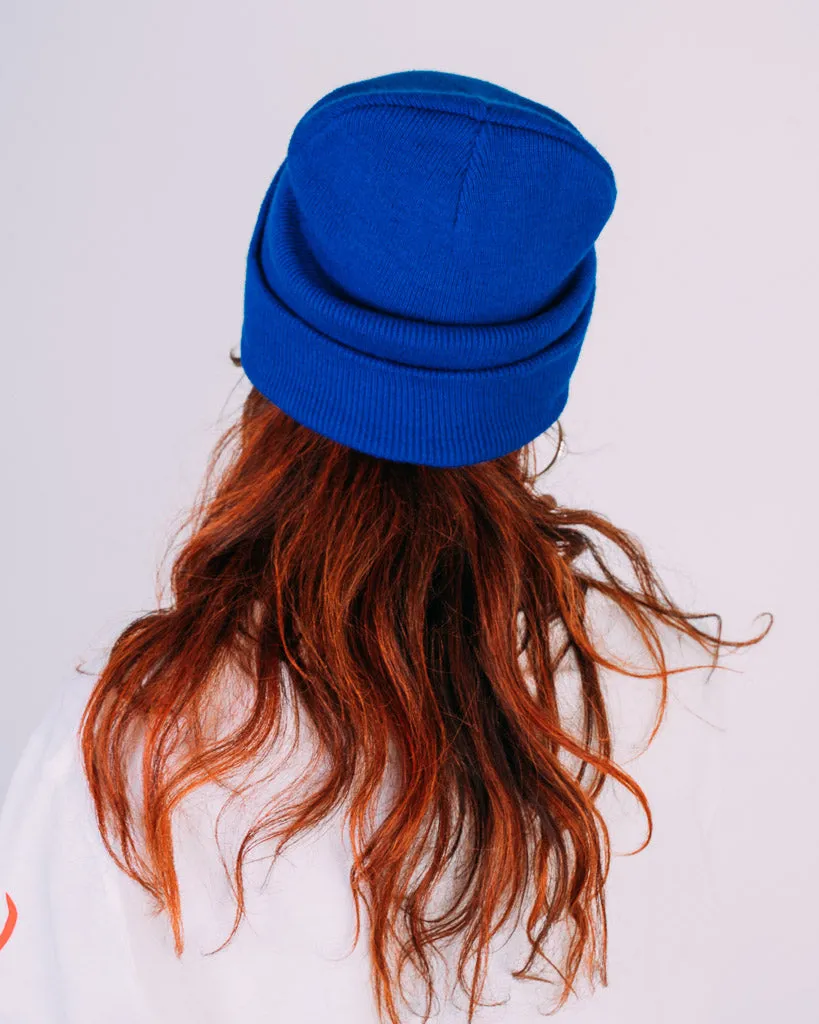 Plant Faced Beanie - Royal Blue