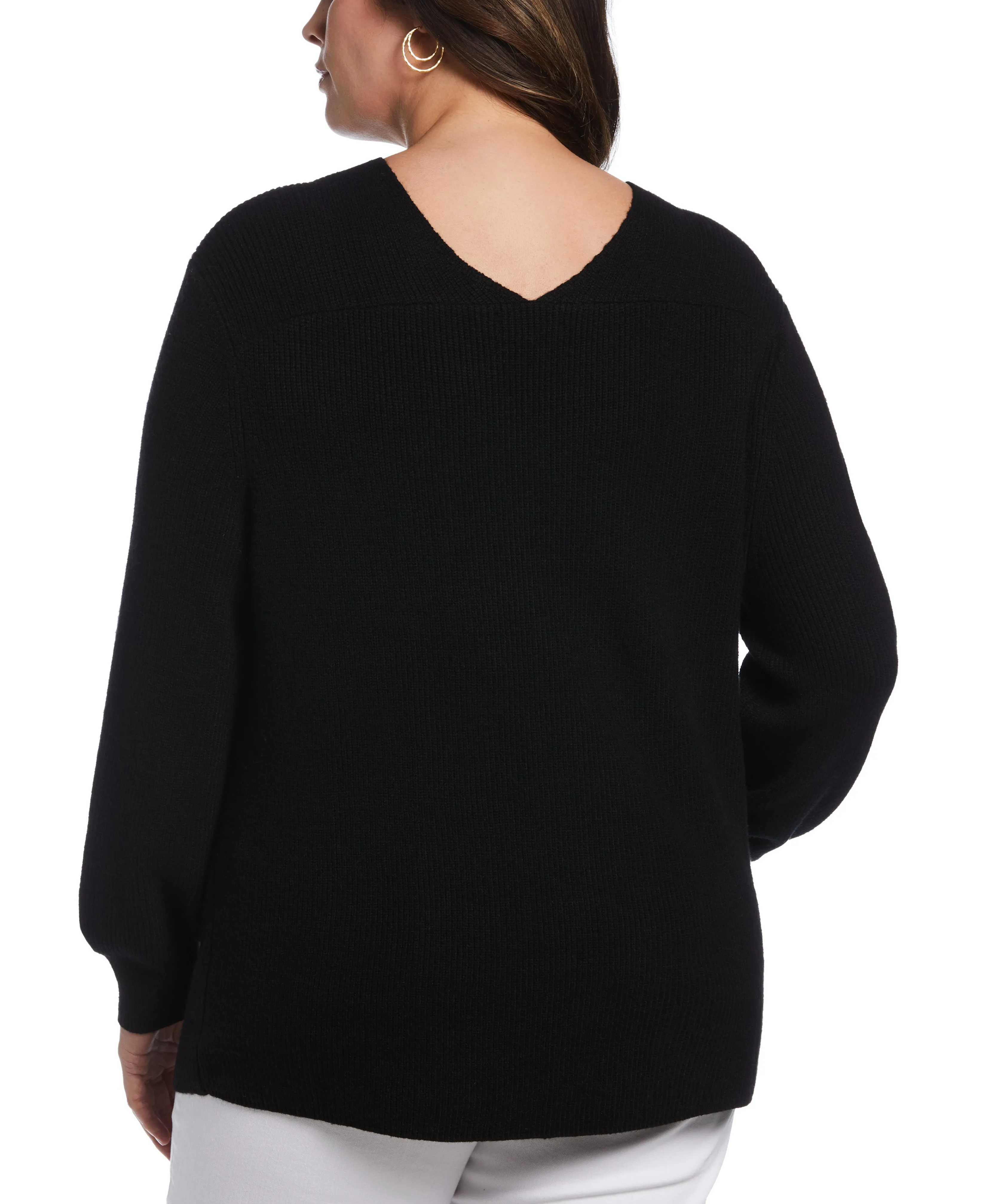 Plus Size Essential Ribbed V-Neck Sweater