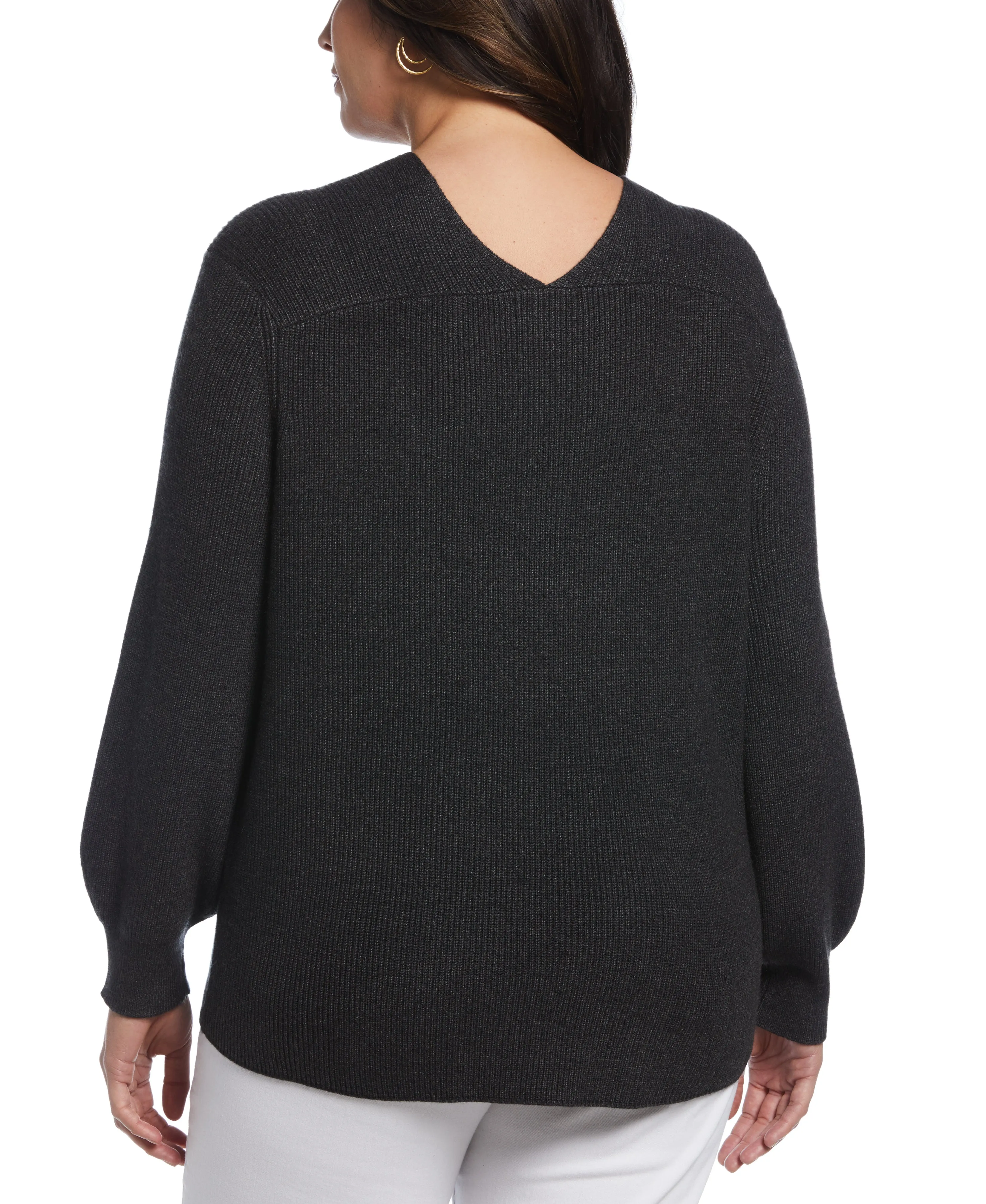 Plus Size Essential Ribbed V-Neck Sweater