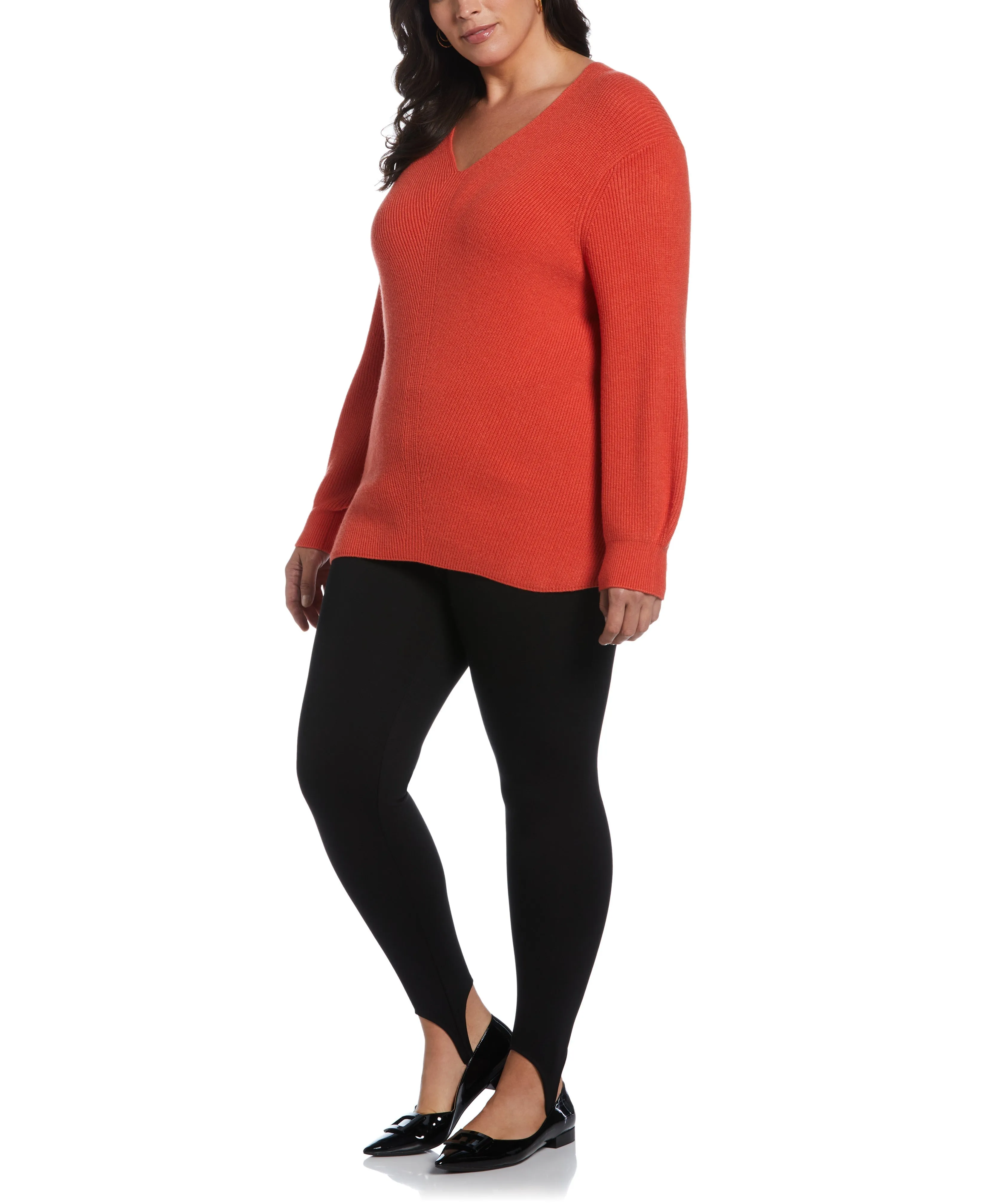 Plus Size Essential Ribbed V-Neck Sweater