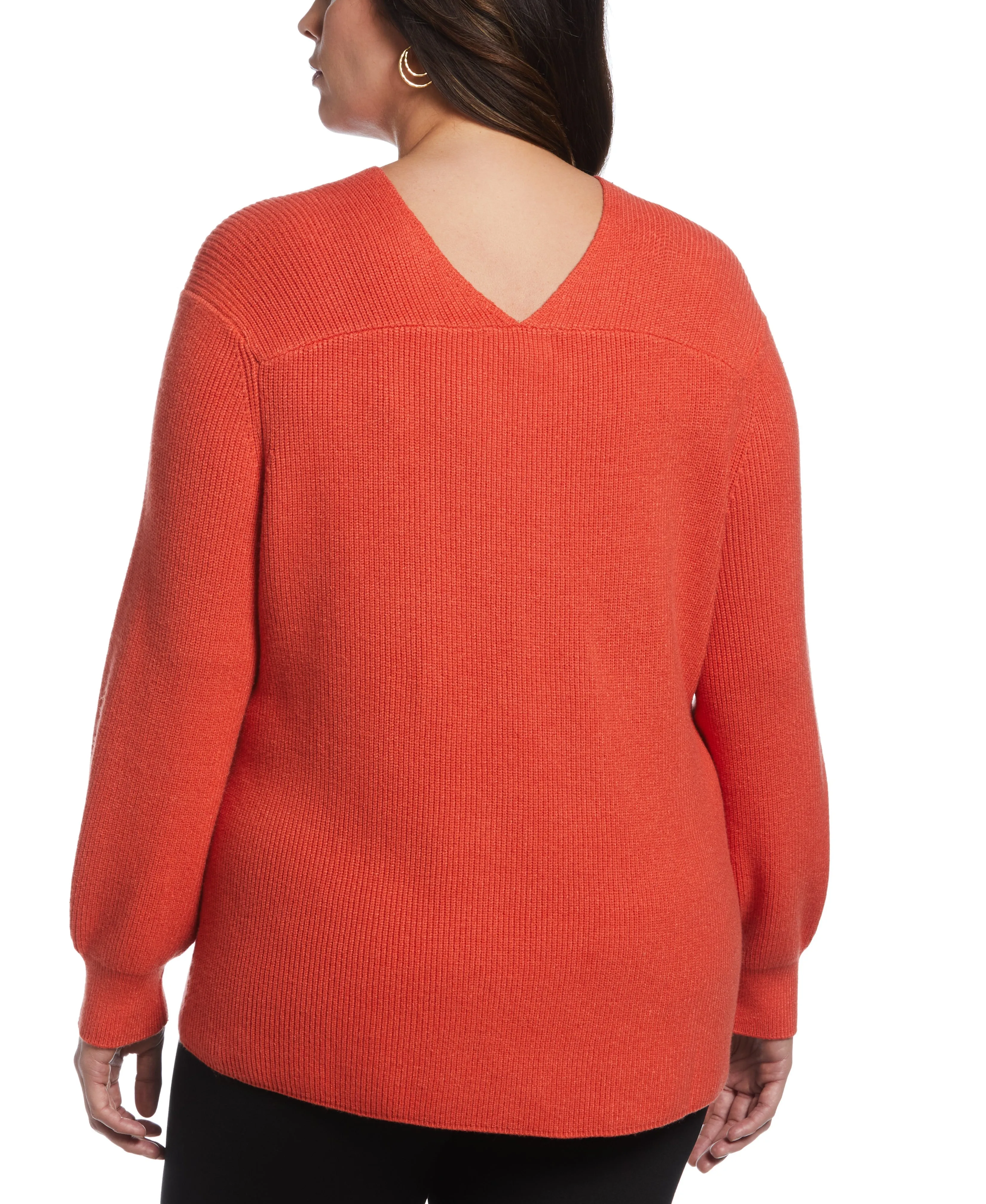 Plus Size Essential Ribbed V-Neck Sweater