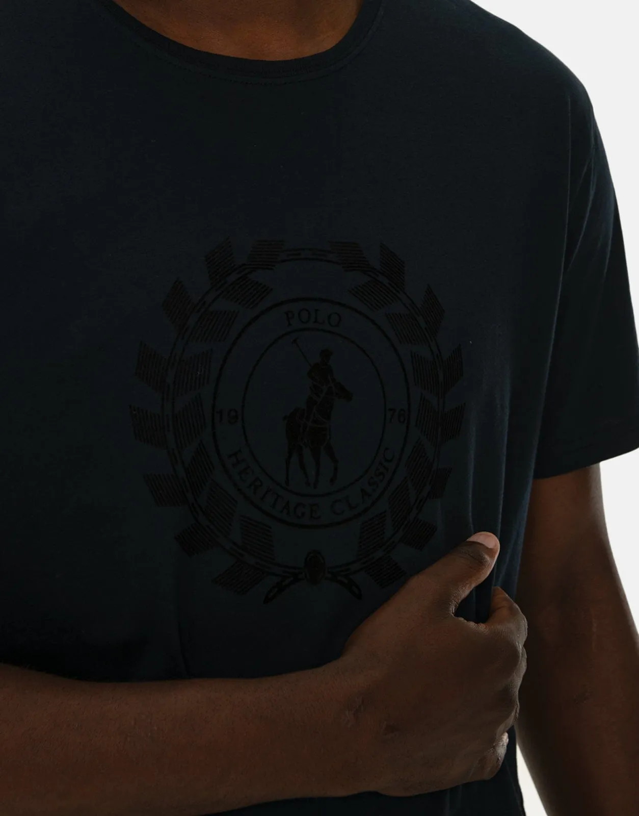 Polo Crest Flock T-Shirt Navy