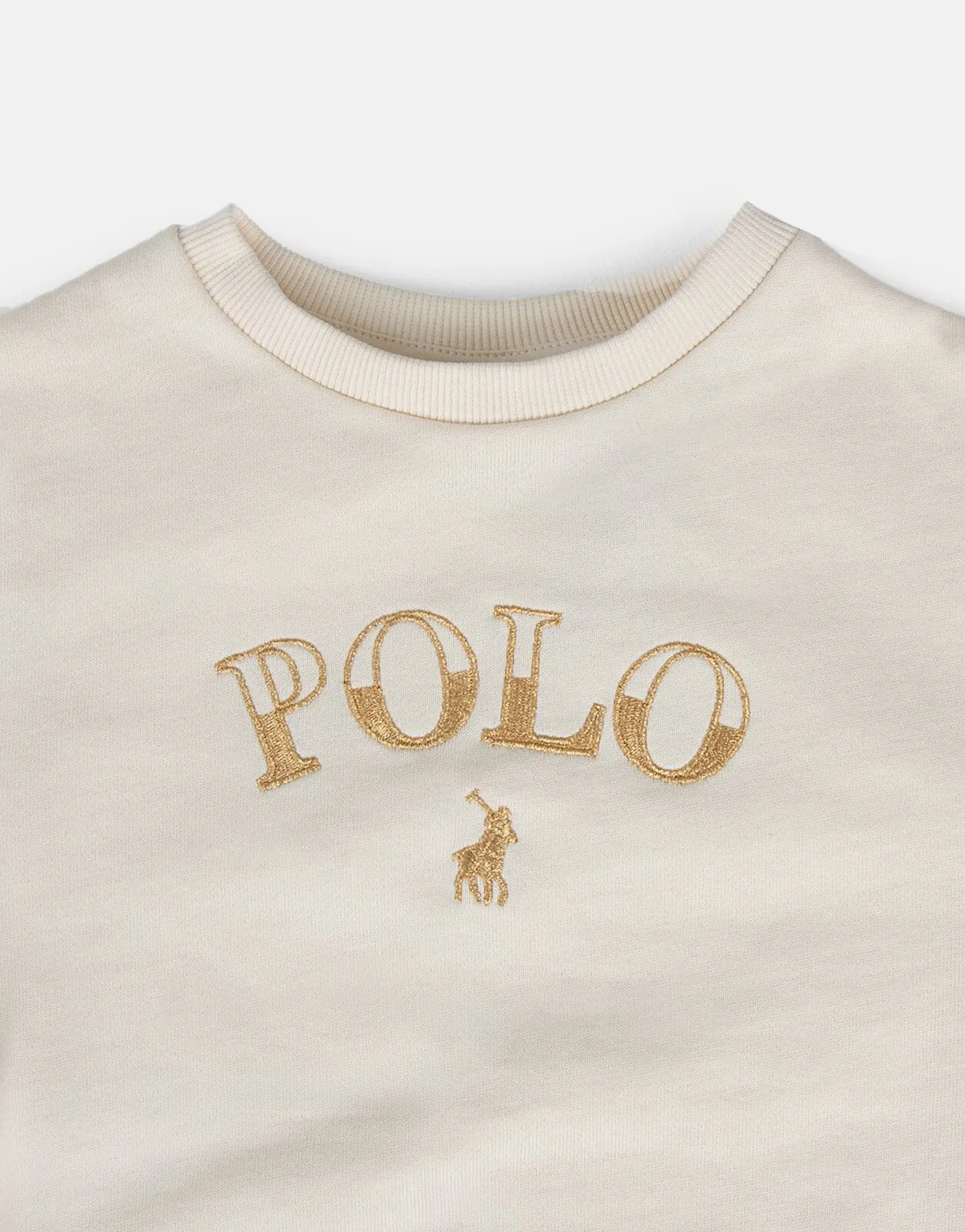 Polo Daniella Knit Panel Sweatshirt Stone