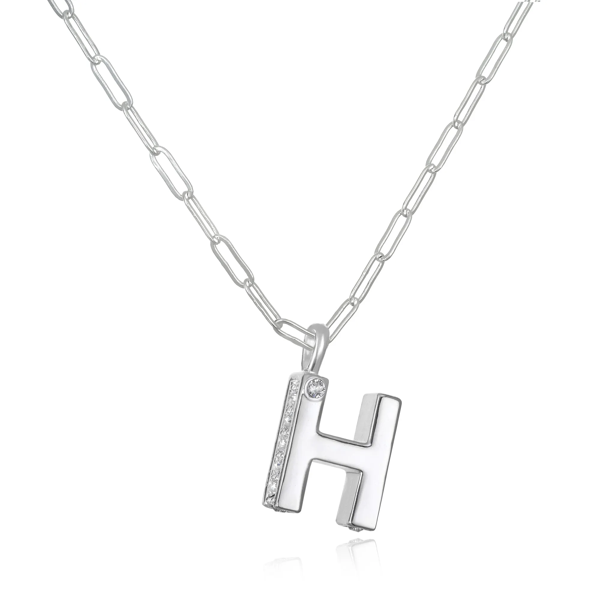 Poppy Initial Necklace- Silver