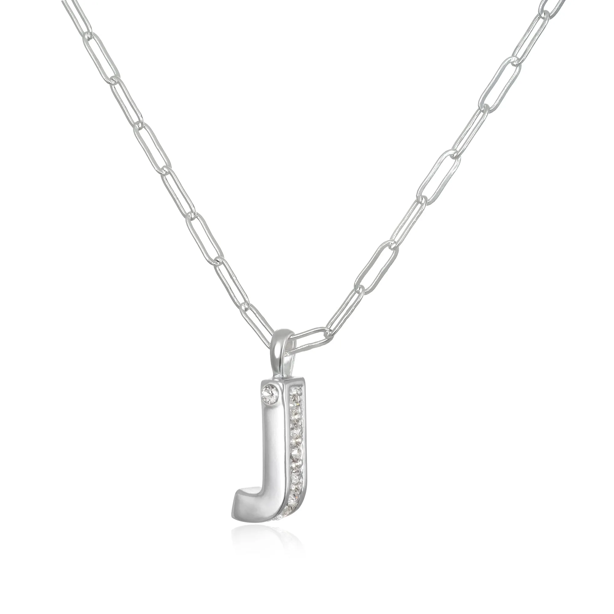 Poppy Initial Necklace- Silver