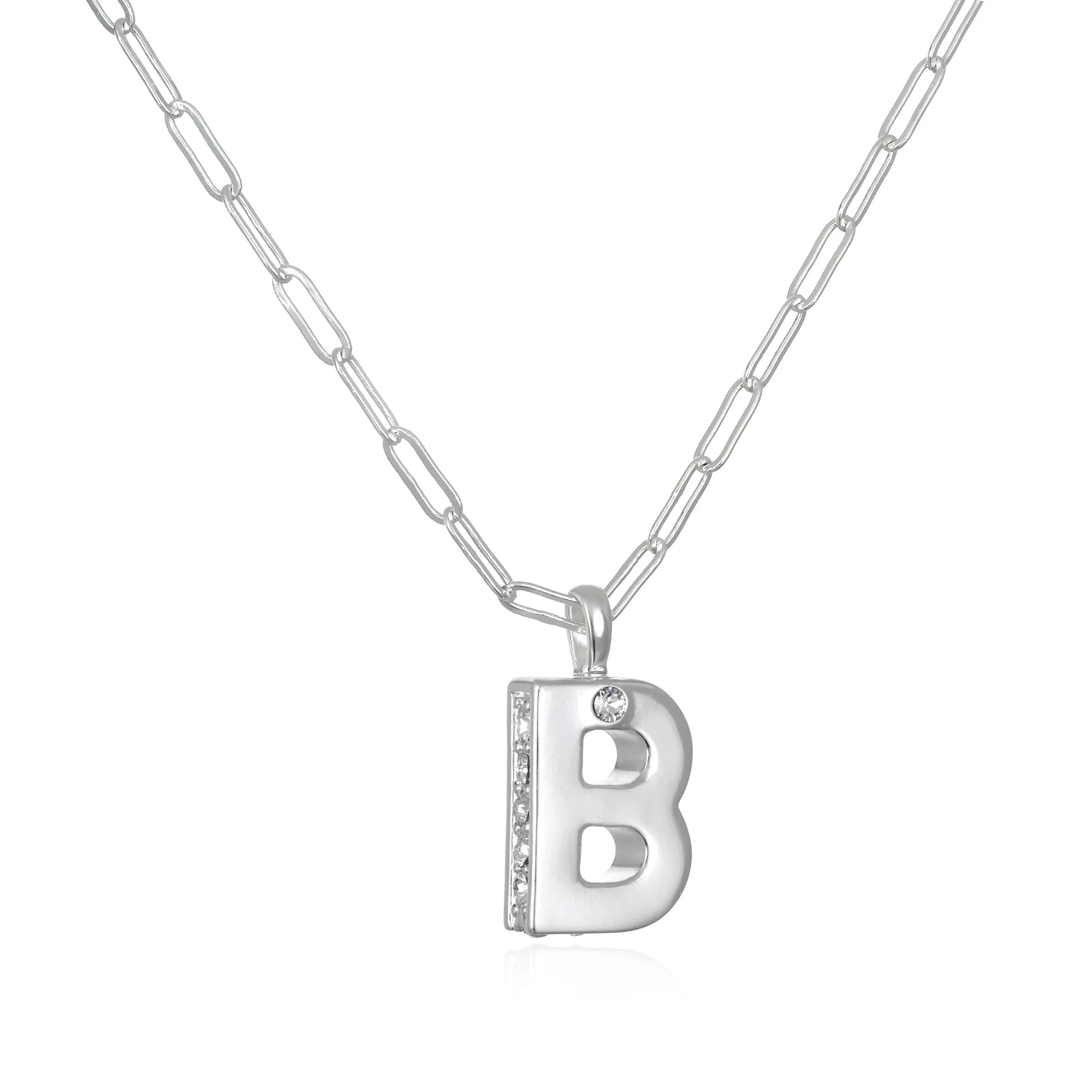 Poppy Initial Necklace- Silver