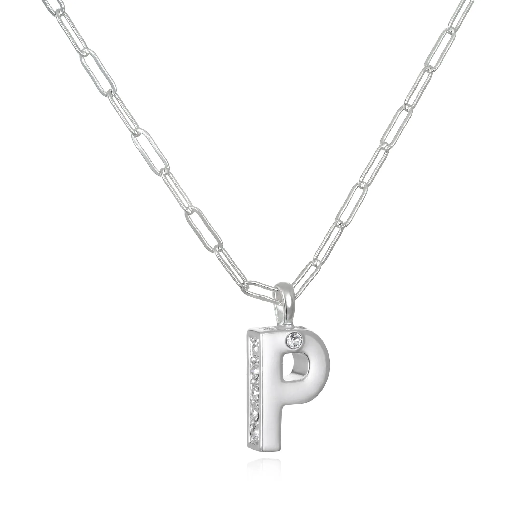 Poppy Initial Necklace- Silver