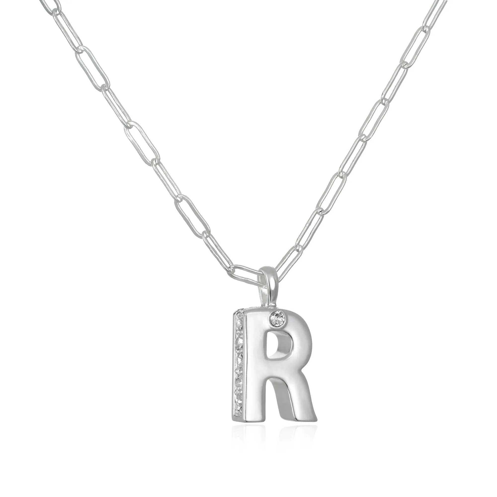 Poppy Initial Necklace- Silver