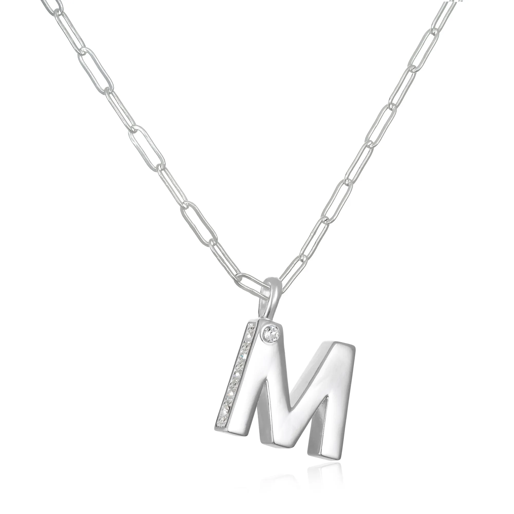 Poppy Initial Necklace- Silver