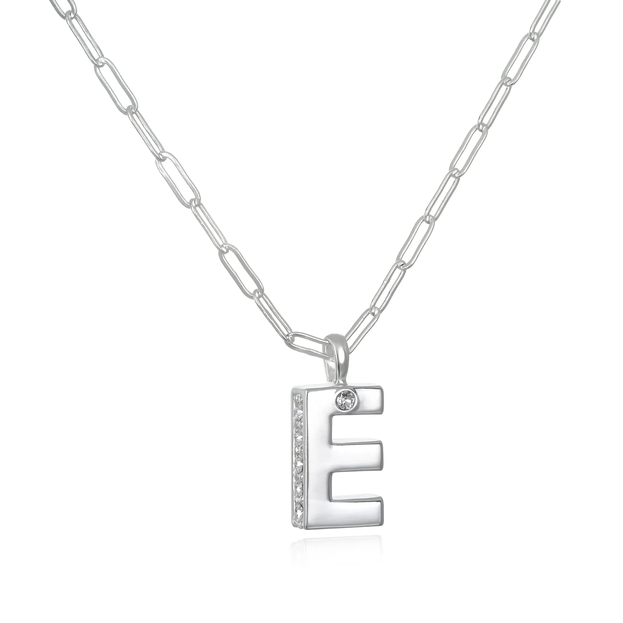 Poppy Initial Necklace- Silver