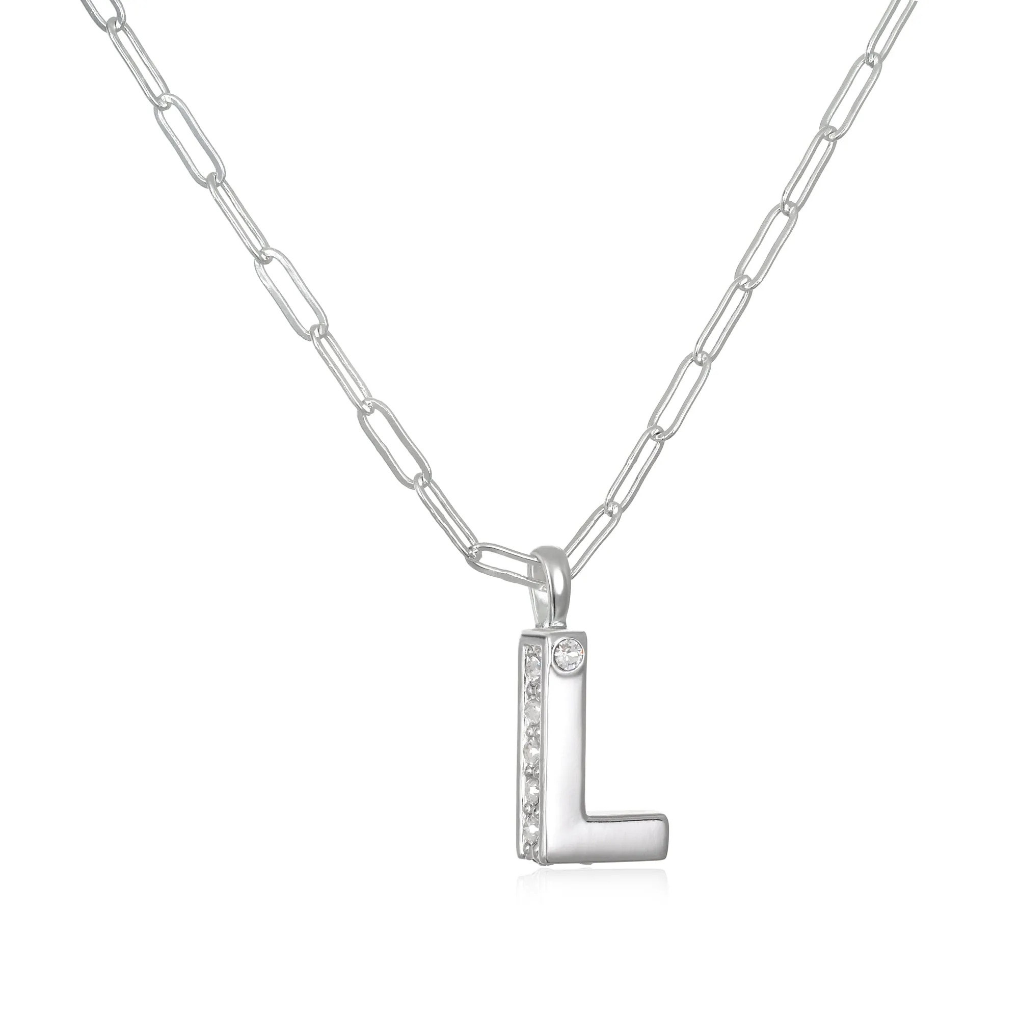 Poppy Initial Necklace- Silver