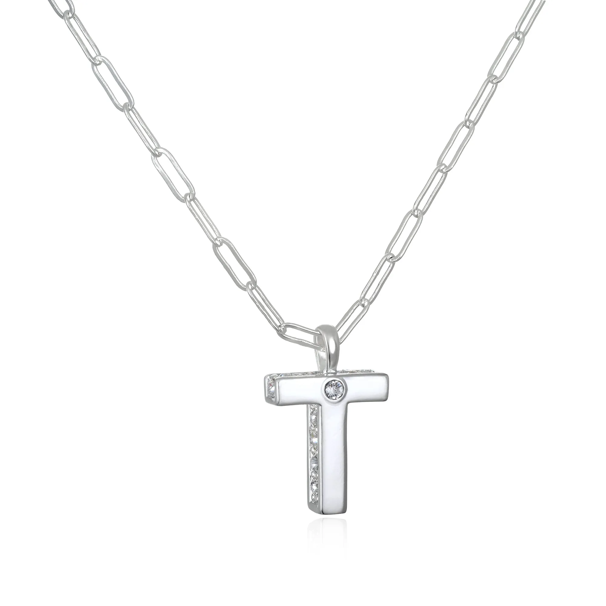 Poppy Initial Necklace- Silver