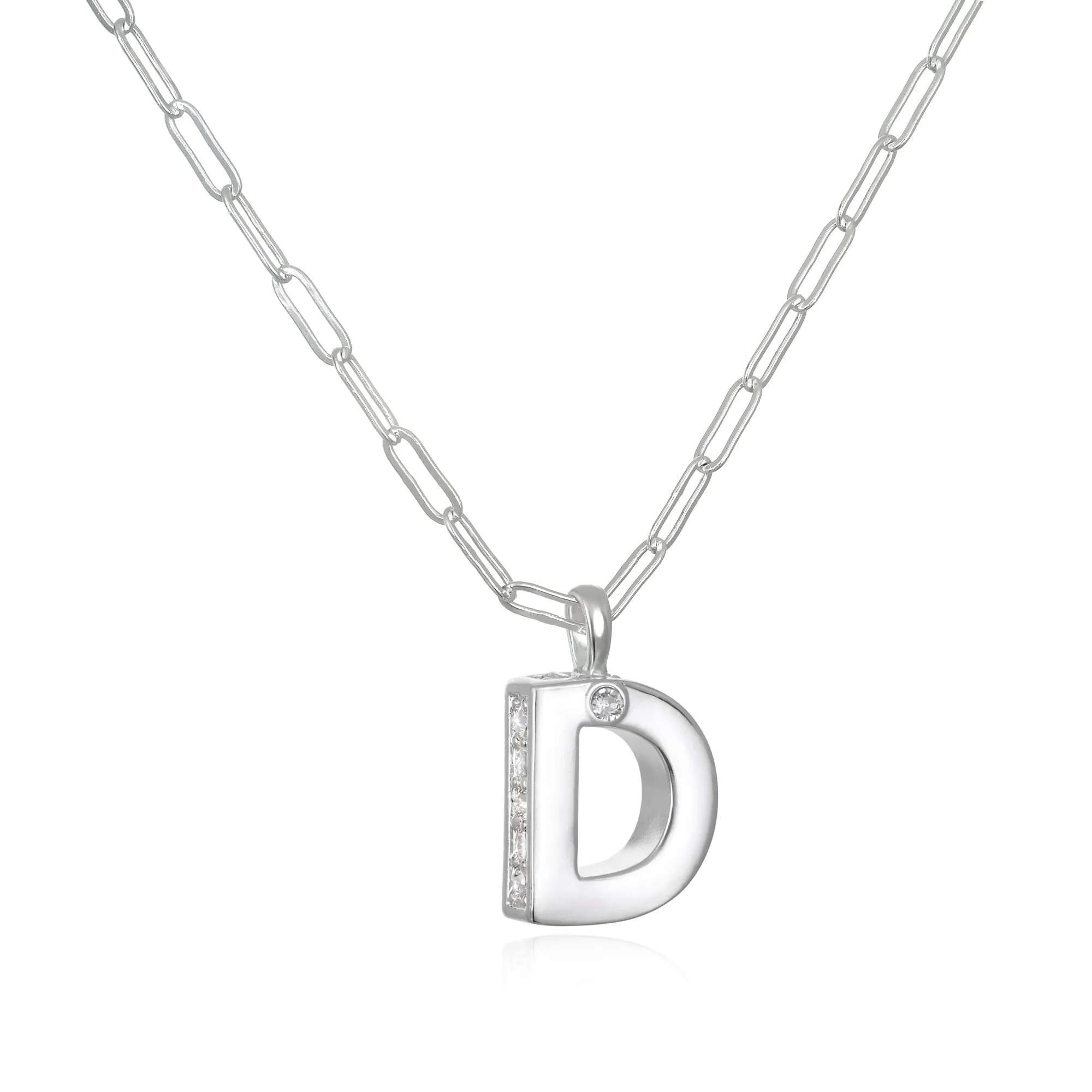 Poppy Initial Necklace- Silver