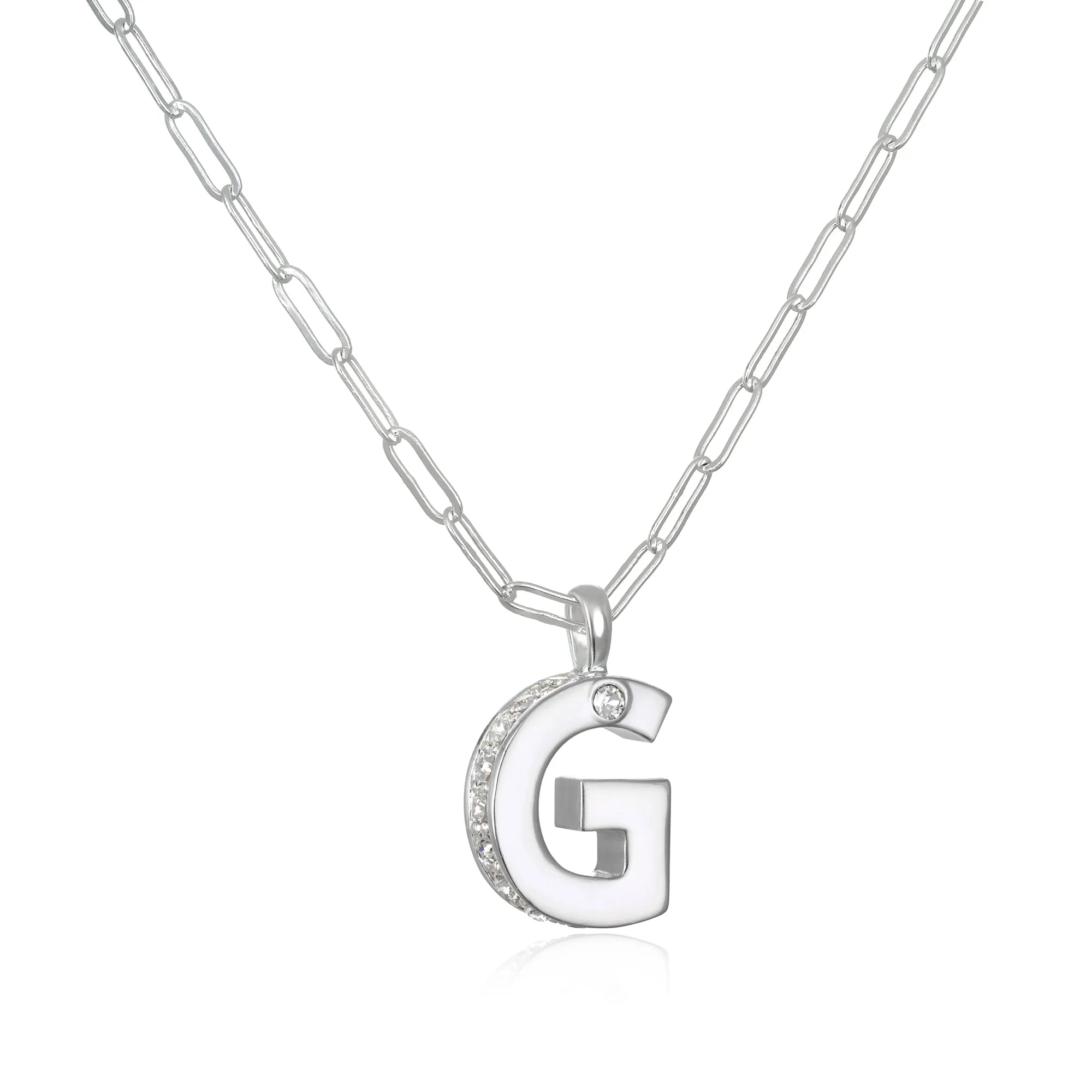 Poppy Initial Necklace- Silver