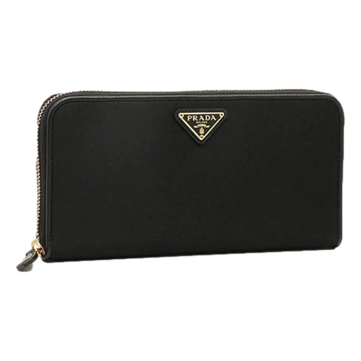 Prada Black Tessuto Nylon Zip Around Wallet