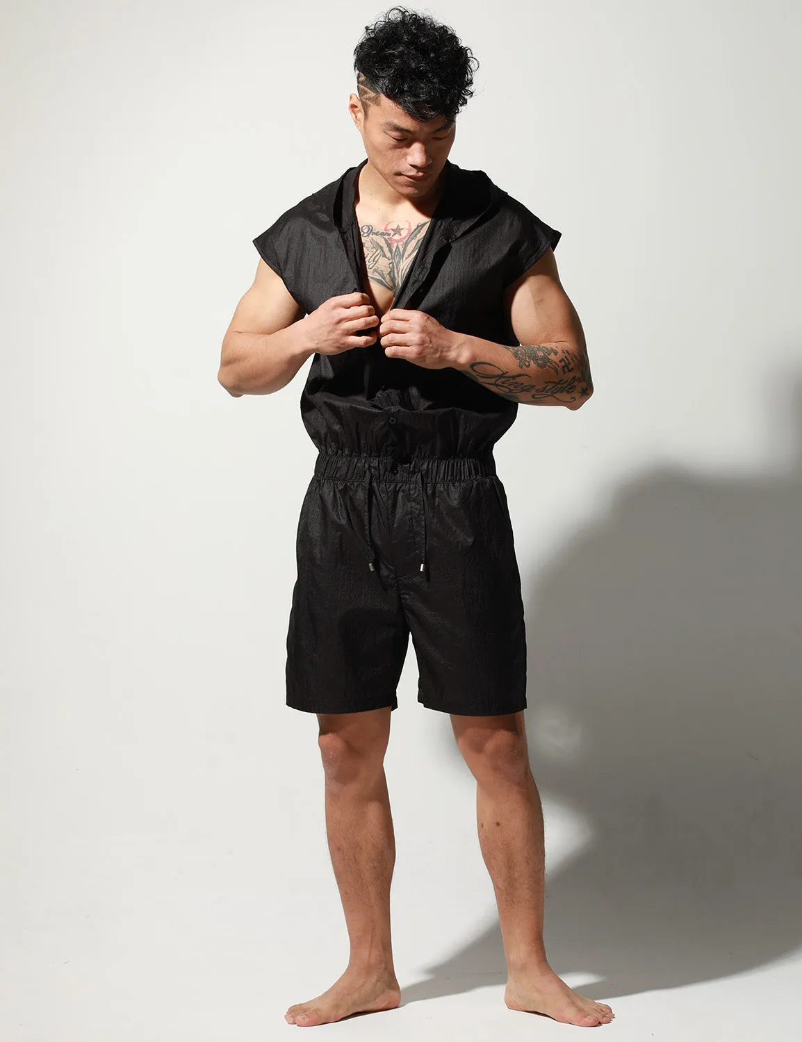 Quick-Dry Union Suit Sleeveless Hoodie T9002