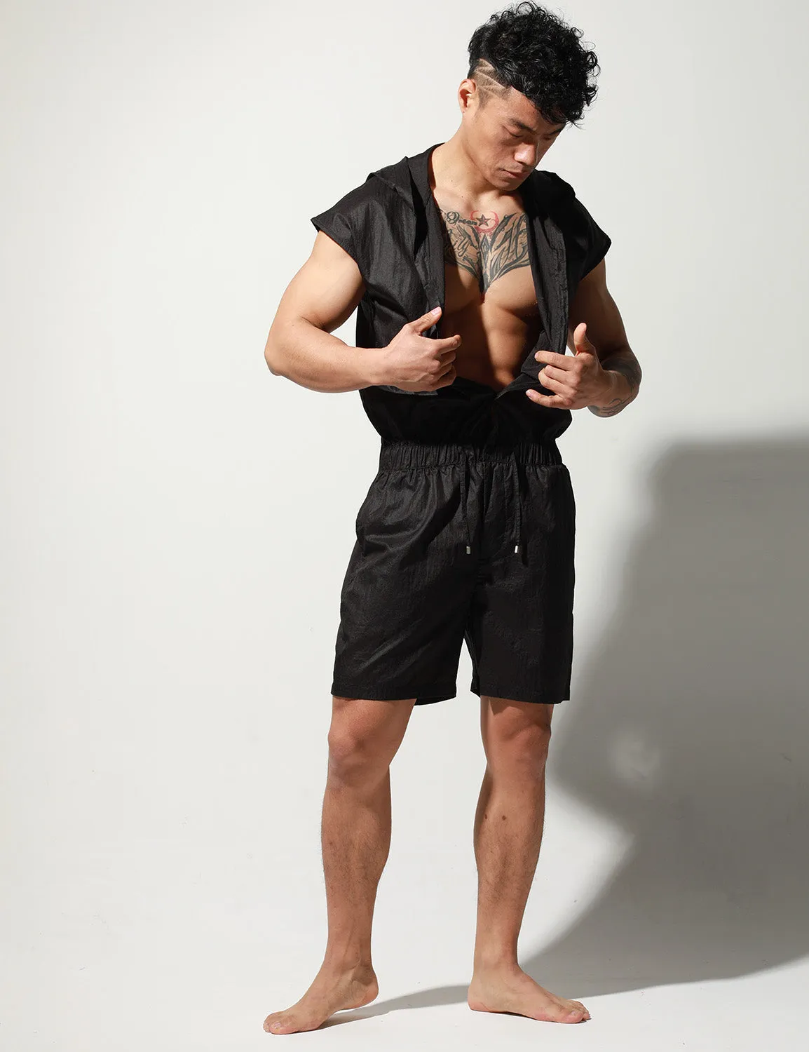 Quick-Dry Union Suit Sleeveless Hoodie T9002