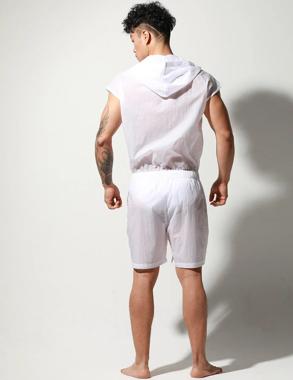 Quick-Dry Union Suit Sleeveless Hoodie T9002