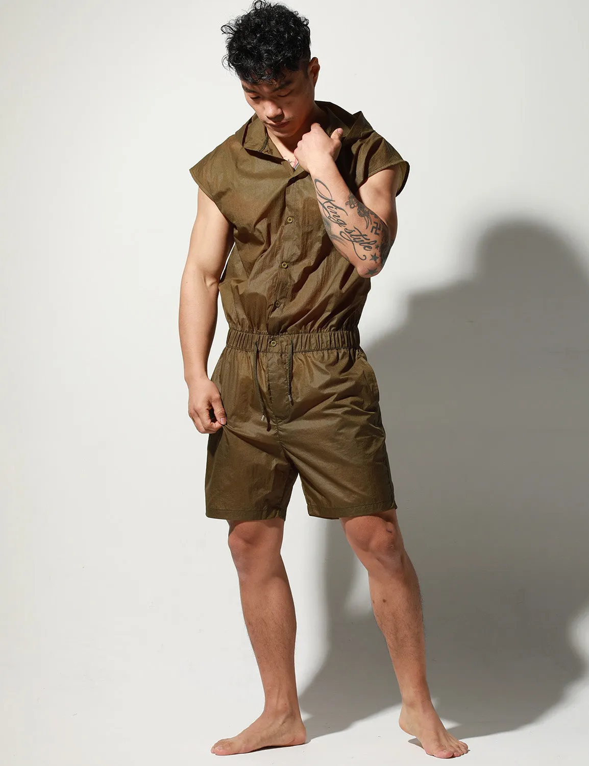 Quick-Dry Union Suit Sleeveless Hoodie T9002