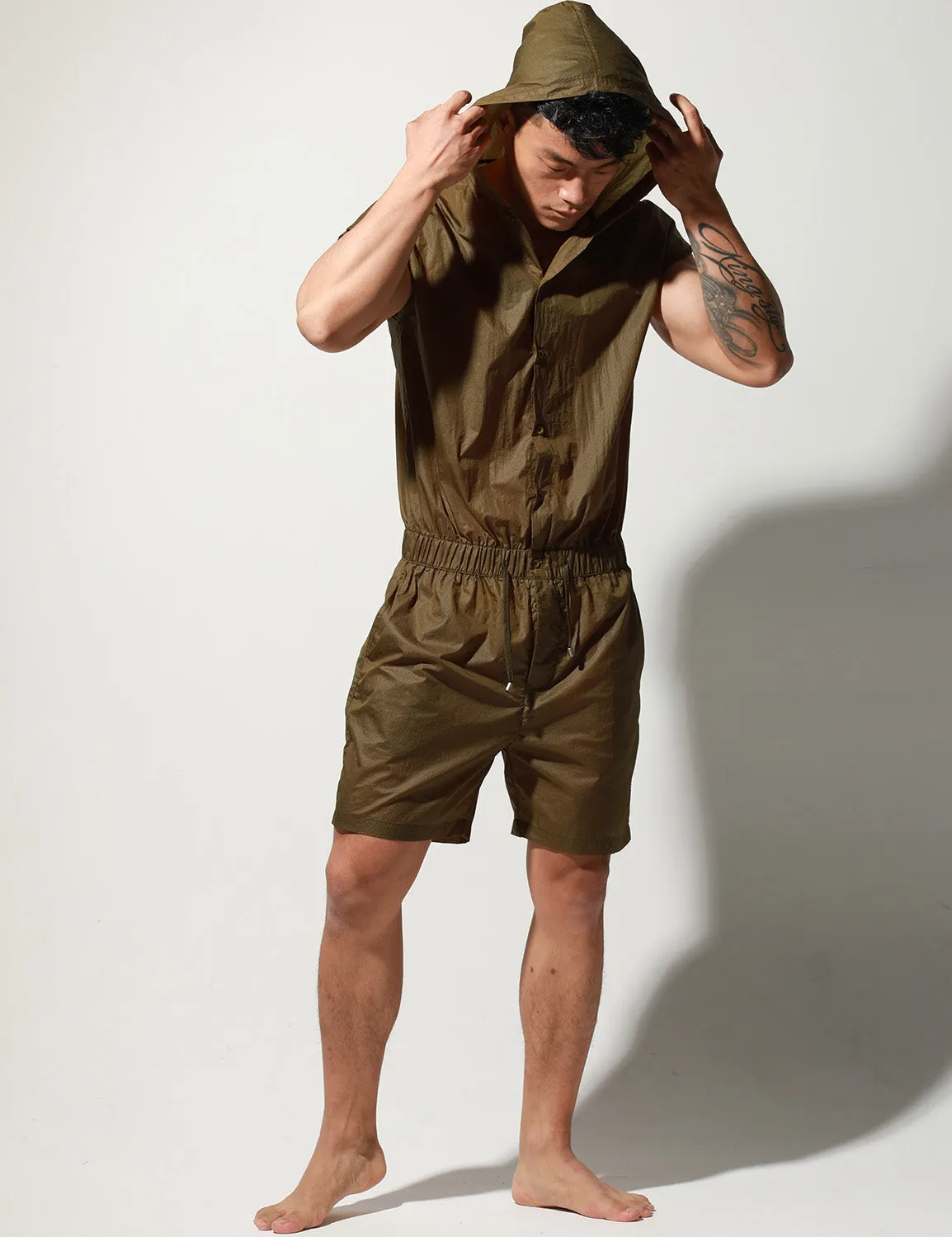 Quick-Dry Union Suit Sleeveless Hoodie T9002