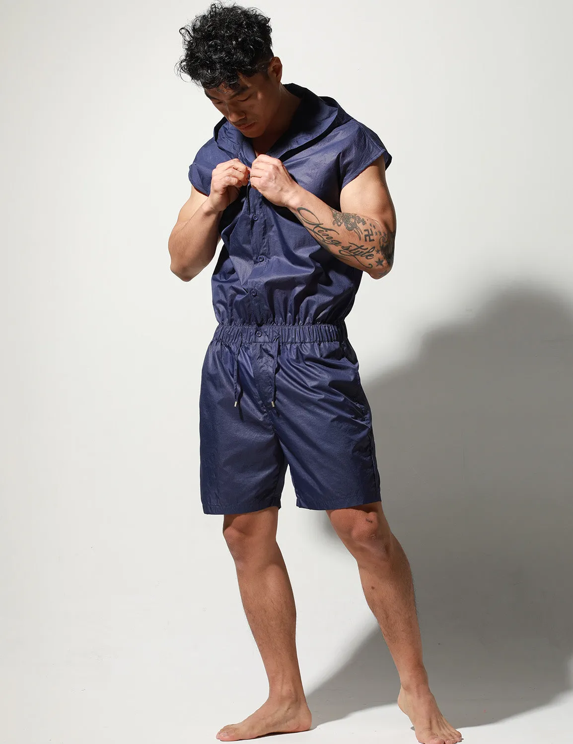 Quick-Dry Union Suit Sleeveless Hoodie T9002