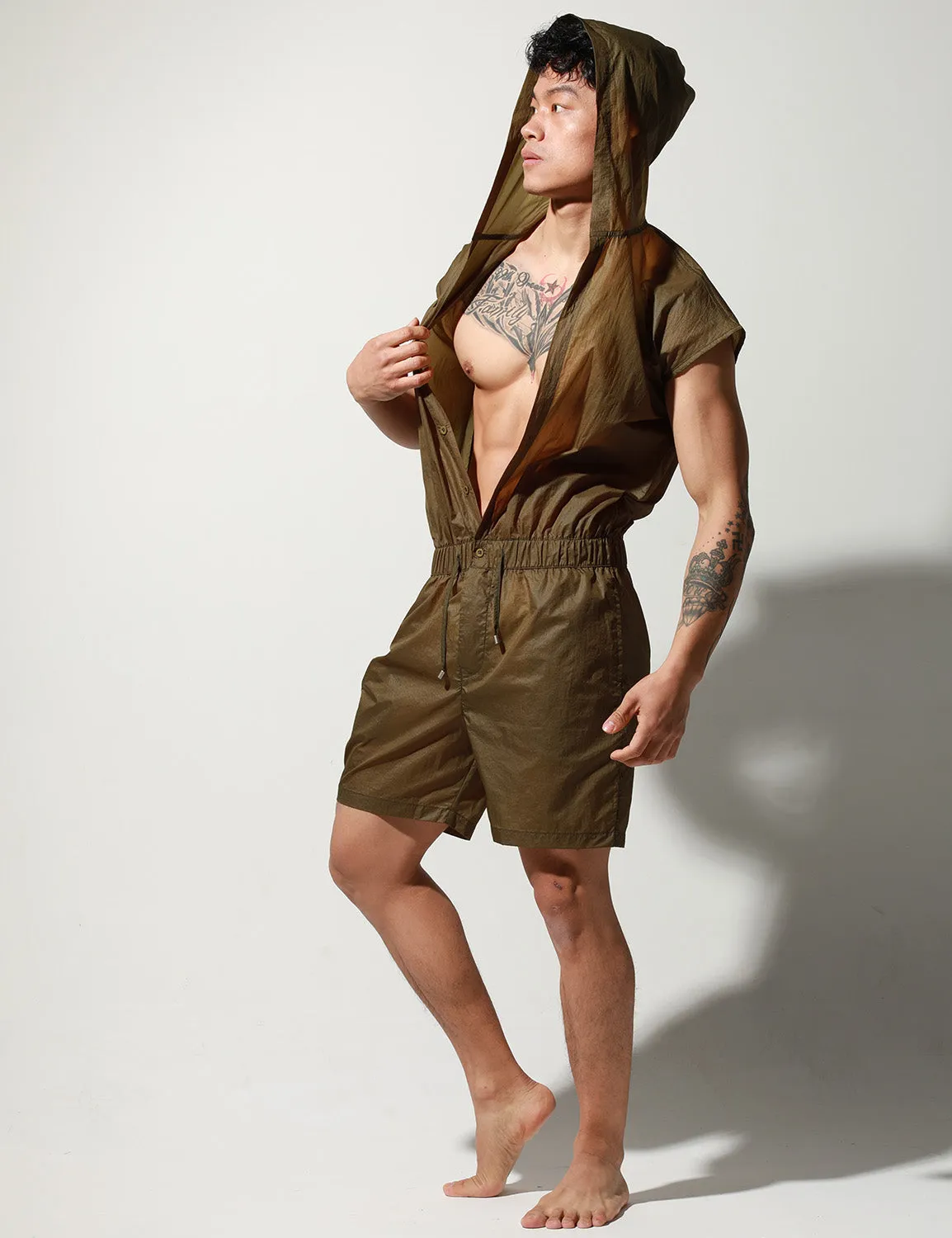 Quick-Dry Union Suit Sleeveless Hoodie T9002