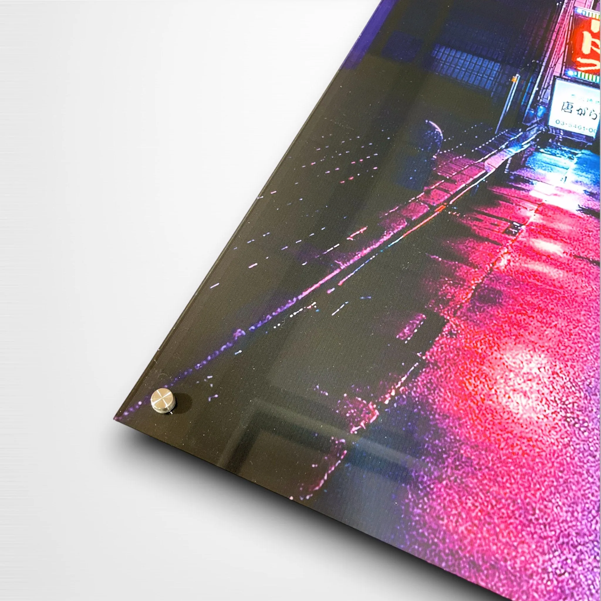 Rainy Road (Midnight, Japan) Acrylic Wall Art