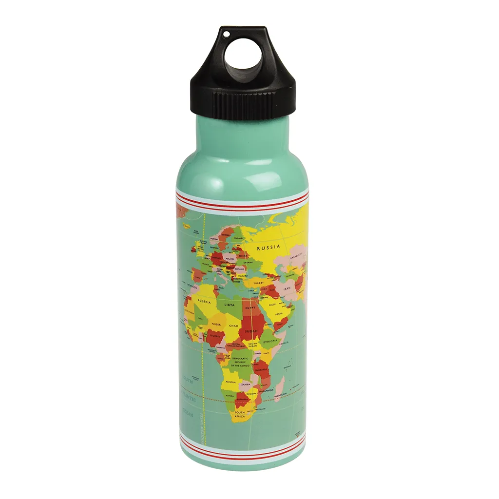 Rex of London World Map Stainless Steel Water Bottle 500ml