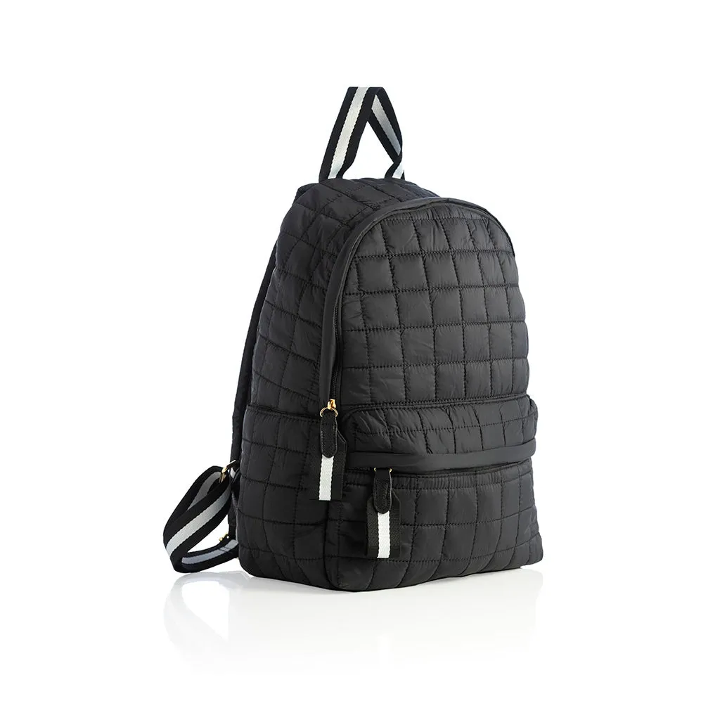 Shiraleah Ezra Quilted Nylon Backpack, Black