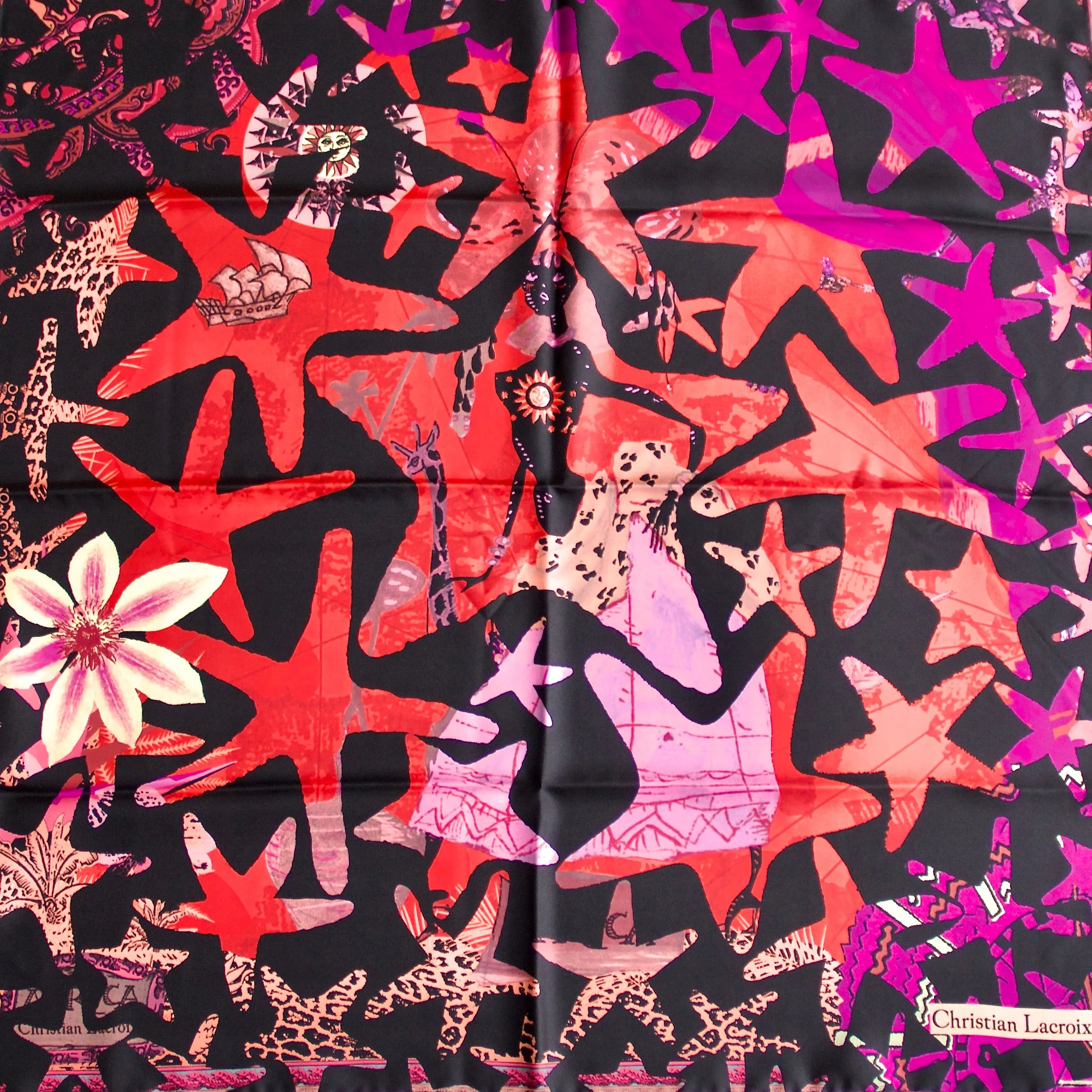 Silk scarf "Nuit d´Afrique" Lacroix - black